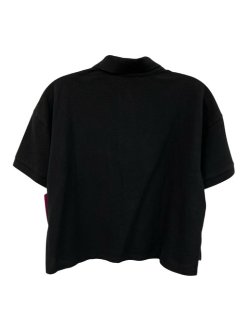 Tuckernuck Size XS Black Cotton 1/4 Button Short Sleeve Polo Top Black / XS