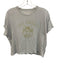 The Great Size 0 Grey Cotton Graphic Print Cap Sleeve Top Grey / 0