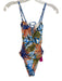 Maaji Size S White, Blue & Multi Poly Blend Printed Cut Out Back swimwear White, Blue & Multi / S
