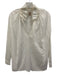 A Shirt Thing Size S White Cotton Long Sleeve Ruffle Neckline Top White / S