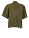 Sea New York Size XS Green Cotton Ruffle Collar Eyelet Embroidery Top Green / XS