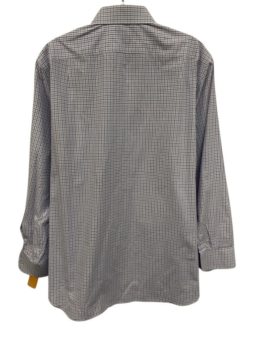 J Crew Size 16/33 White, Blue & Purple Cotton Slim Plaid Button Front Top White, Blue & Purple / 16/33
