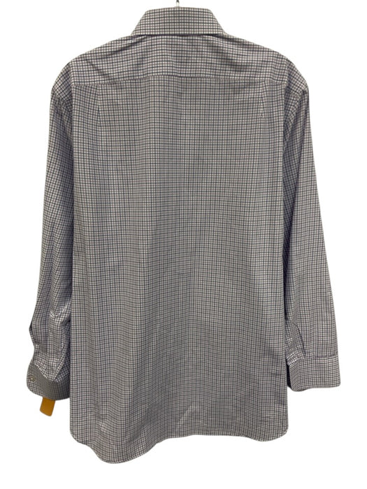 J Crew Size 16/33 White, Blue & Purple Cotton Slim Plaid Button Front Top White, Blue & Purple / 16/33