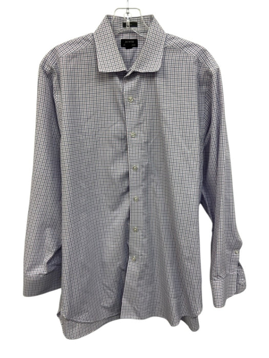 J Crew Size 16/33 White, Blue & Purple Cotton Slim Plaid Button Front Top White, Blue & Purple / 16/33