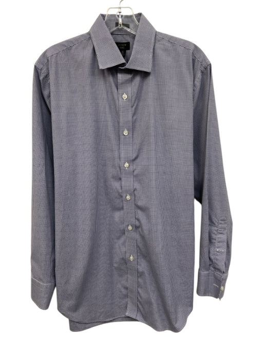 J Crew Size 16/33 White & Blue Cotton Slim Plaid Button Front Top White & Blue / 16/33