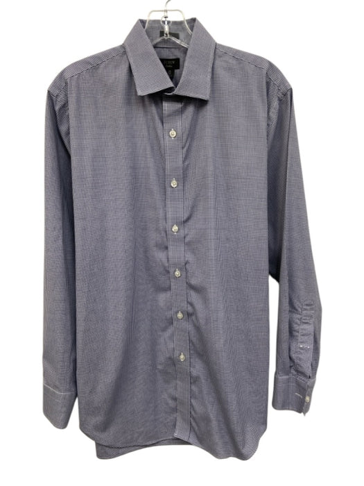 J Crew Size 16/33 White & Blue Cotton Slim Plaid Button Front Top White & Blue / 16/33