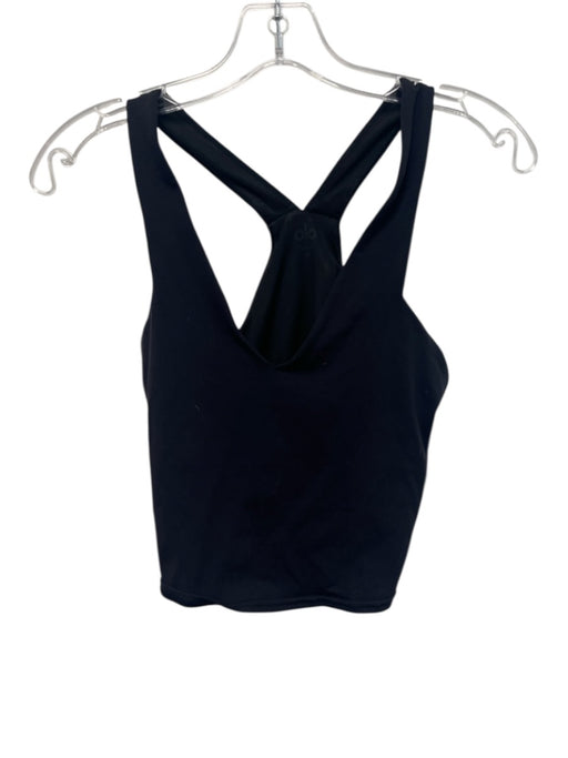 Alo Size M Black Sleeveless V Neck Crop Top Black / M