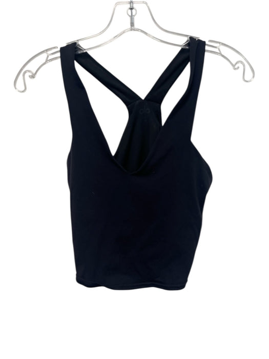 Alo Size M Black Sleeveless V Neck Crop Top Black / M
