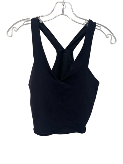 Alo Size M Black Sleeveless V Neck Crop Top Black / M
