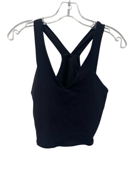 Alo Size M Black Sleeveless V Neck Crop Top Black / M