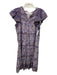 Sea New York Size M Purple, Blue, Multi Cotton Ruffle Cap Sleeve Midi Dress Purple, Blue, Multi / M