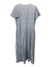 Oliphant Size M White & Blue Cotton Striped dots Short Sleeve V Neck Dress White & Blue / M