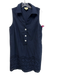 Tuckernuck Size M Navy Cotton Midi V Neck Sleeve & Collar Detail Dress Navy / M