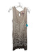 Johnny Was Size S Brown & White Cotton Sleeveless Embroidered Shift Dress Brown & White / S