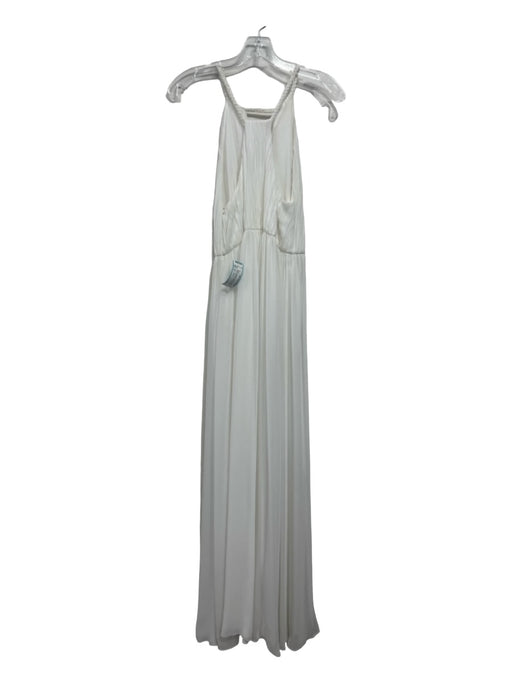 Alice + Olivia Size 0 White Polyester Cut Out Braided Trim Maxi High Neck Dress White / 0