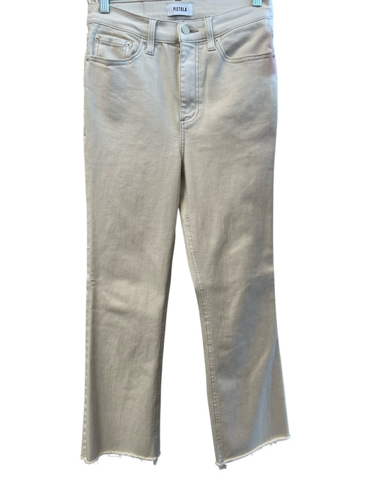 Pistola Size 27 White Cotton Zip Up High Rise 5 Pocket Straight Leg Jeans White / 27