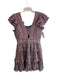 Sea New York Size 6 Pink, Blue & Multi Polyester Ruffle Sleeves Cutout Dress Pink, Blue & Multi / 6