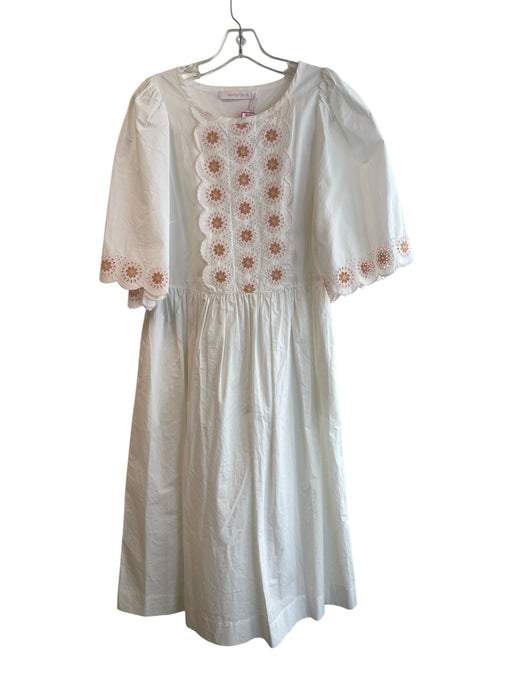 See By Chloe Size 6 White & Pink No Fabric Tag Embroidered Floral Dress White & Pink / 6