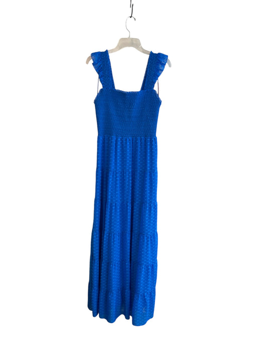 Alice & Olivia Size 6 Electric Blue Polyester Sleeveless Back Zip Maxi Dress Electric Blue / 6