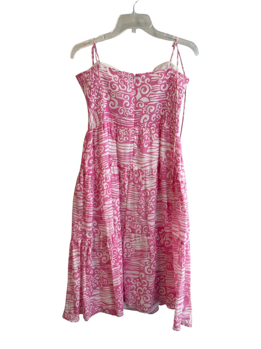 Amanda Uprichard Size M Pink & White Polyester Back Zip Sleeveless A Line Dress Pink & White / M