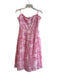 Amanda Uprichard Size M Pink & White Polyester Back Zip Sleeveless A Line Dress Pink & White / M