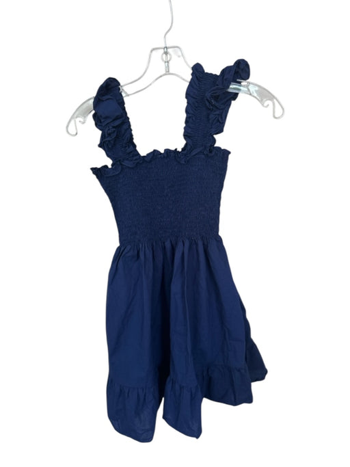 Hill House Size XXS Navy Cotton Smocked Ruffle Sleeve Detail Mini Dress Navy / XXS
