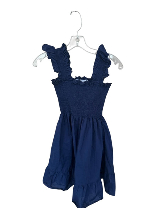 Hill House Size XXS Navy Cotton Smocked Ruffle Sleeve Detail Mini Dress Navy / XXS