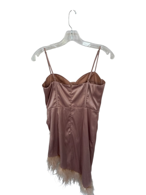 Blithe Size S Rose Polyester Corset Cups Feathers Mini Dress Rose / S