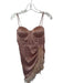 Blithe Size S Rose Polyester Corset Cups Feathers Mini Dress Rose / S