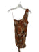 Reset Size S Orange & Multi Polyester Camo Metalic One Shoulder Mini Dress Orange & Multi / S