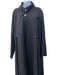 Emporio Armani Size 50 Black Wool Blend Asymmetric Button Trench Coat Black / 50