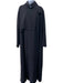 Emporio Armani Size 50 Black Wool Blend Asymmetric Button Trench Coat Black / 50