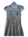 Galvan London Size 6 Silver Viscose Glitter Seqiun Stripe V Neck Sleeveless Gown Silver / 6