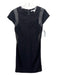 Diane Von Furstenberg Size 2 Black Viscose Blend Faux Leather Trim Sheath Dress Black / 2