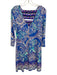 Lilly Pulitzer Size XS Blue & White Rayon Blend Octopus Printed 3/4 Sleeve Dress Blue & White / XS