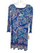 Lilly Pulitzer Size XS Blue & White Rayon Blend Octopus Printed 3/4 Sleeve Dress Blue & White / XS