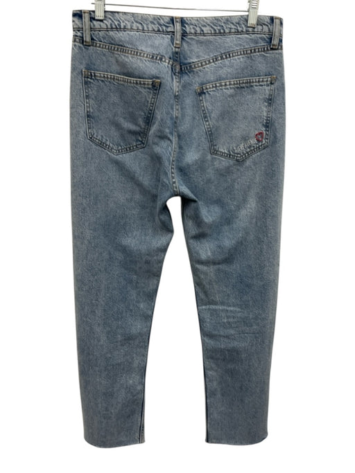 Djerf Avenue Size 27 Light Wash Cotton Denim Raw Hem Button Fly Relaxed Jeans Light Wash / 27