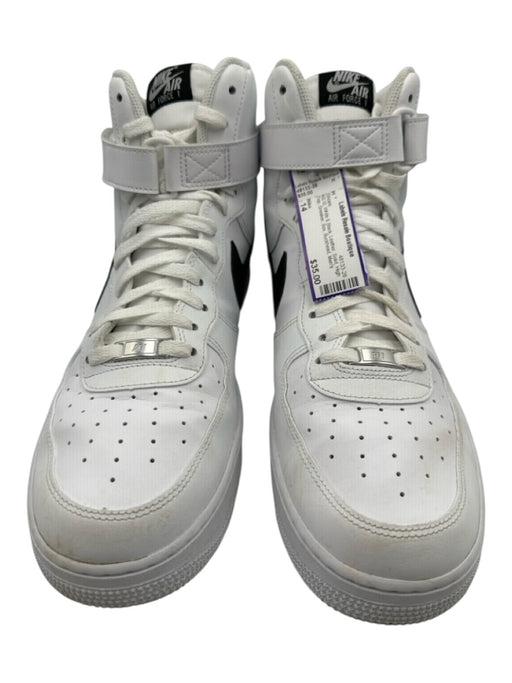 Nike Shoe Size 14 AS IS White & Black Leather Solid High Top Sneaker Men's Shoes White & Black / 14