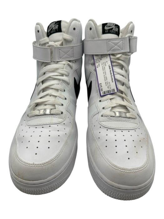 Nike Shoe Size 14 AS IS White & Black Leather Solid High Top Sneaker Men's Shoes White & Black / 14