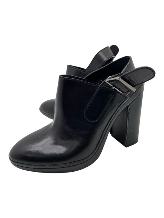 Vince Shoe Size 8.5 Black Leather Buckle Straps Round Toe Solid Booties Black / 8.5