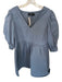 Pomander Place Size M Blue Cotton Blend Half Balloon Sleeve V Neck Stiff Dress Blue / M