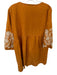 Madewell Size XS Mustard Cotton Embroidered Floral Tiered V Neck Dress Mustard / XS