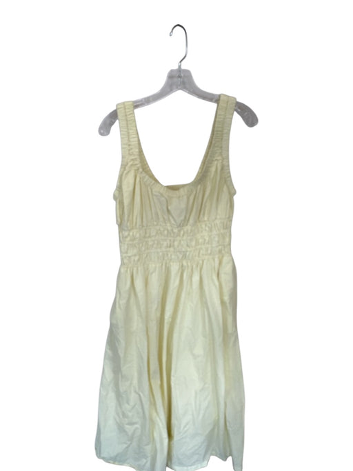 Loft Size 10 Butter Yellow Cotton Scrunch Detail Tank Dress Maxi Dress Butter Yellow / 10