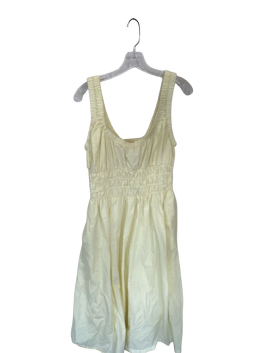 Loft Size 10 Butter Yellow Cotton Scrunch Detail Tank Dress Maxi Dress Butter Yellow / 10