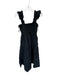 Hill House Size M Black Cotton Smocked Ruffle Sleeve Detail Maxi Tiered Dress Black / M