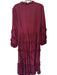 Jessakae Size 1X Burgundy Polyester Mesh Long Sleeve Detail Back Zip Gown Burgundy / 1X