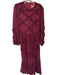 Jessakae Size 1X Burgundy Polyester Mesh Long Sleeve Detail Back Zip Gown Burgundy / 1X
