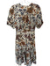 Elan Size M Multi Linen Button Up Floral Maxi Ties Dress Multi / M