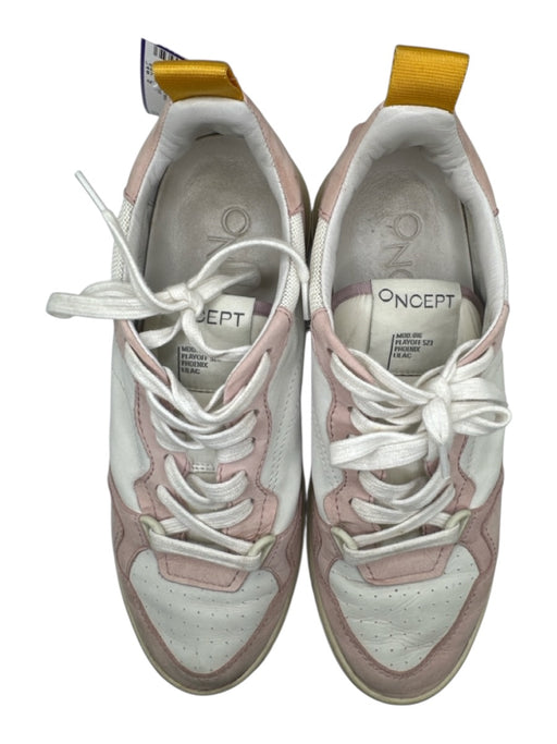 Oncept Shoe Size 9 Blush & White Leather Perforated Athletic Sneakers Blush & White / 9