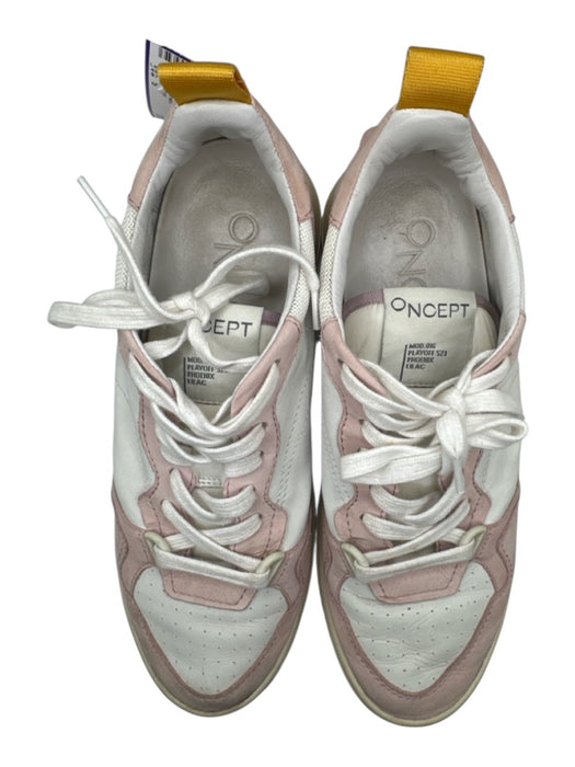 Oncept Shoe Size 9 Blush & White Leather Perforated Athletic Sneakers Blush & White / 9